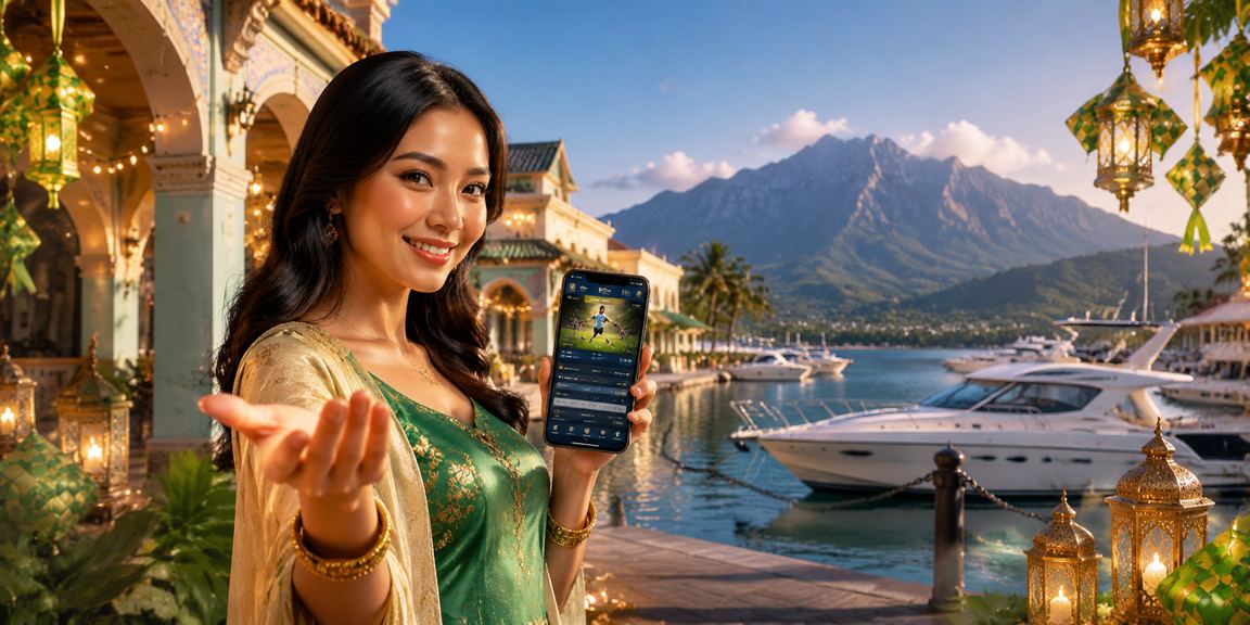 Peminat sukan di Sabah menyemak odds perlawanan semasa perayaan Hari Raya